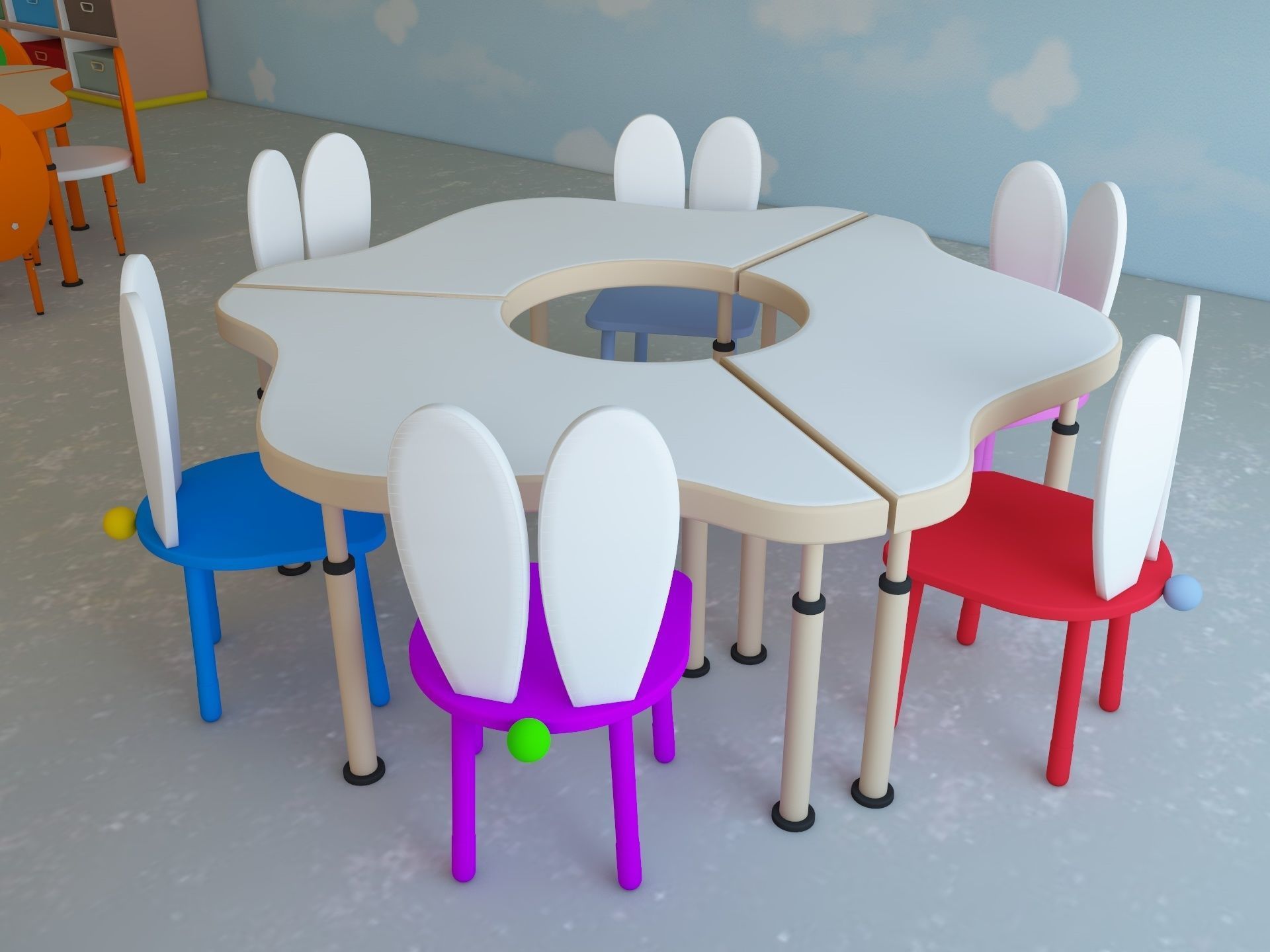 Cartoon Nursery Classroom 3D model_7