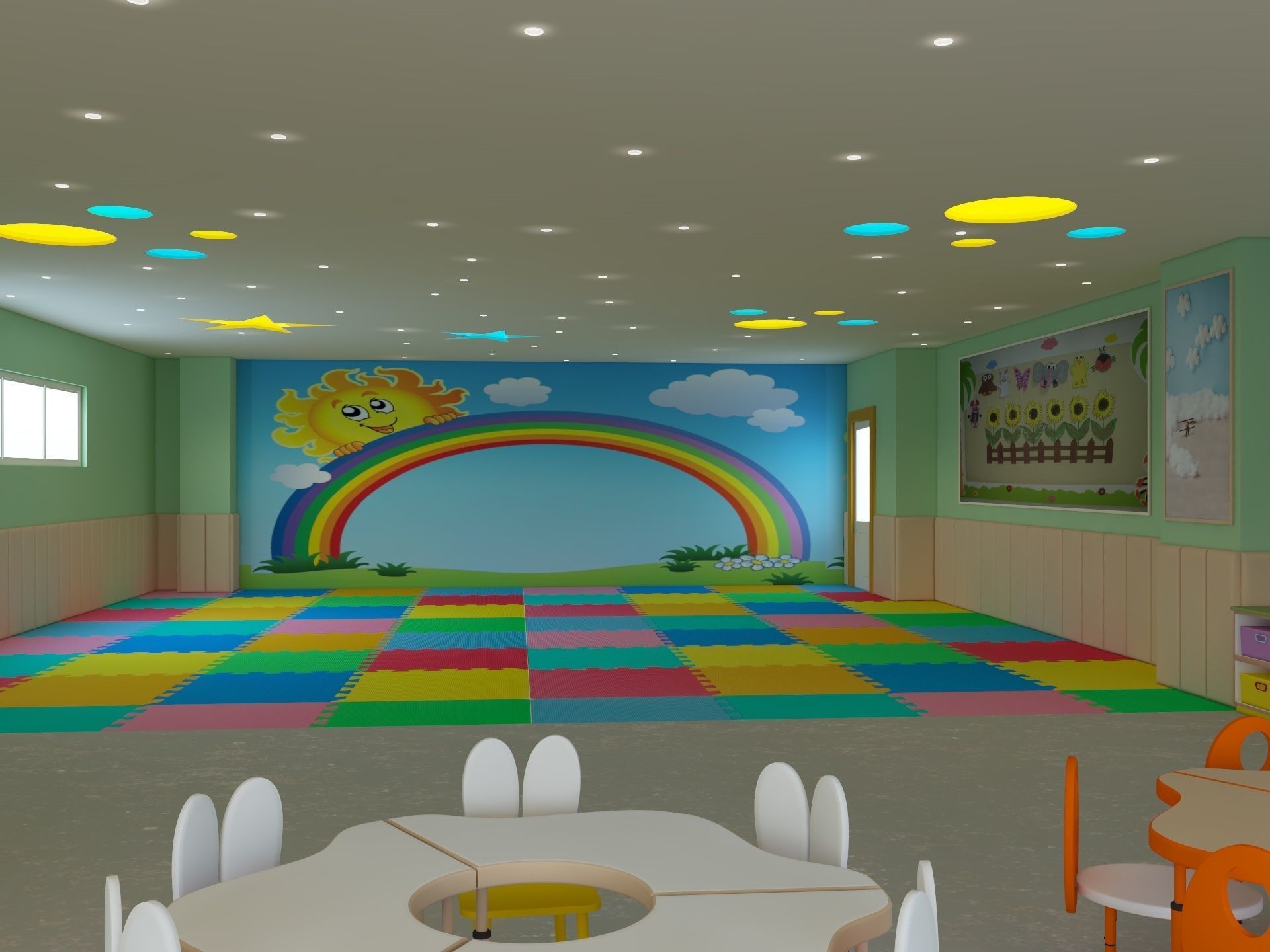 Cartoon Nursery Classroom 3D model_1