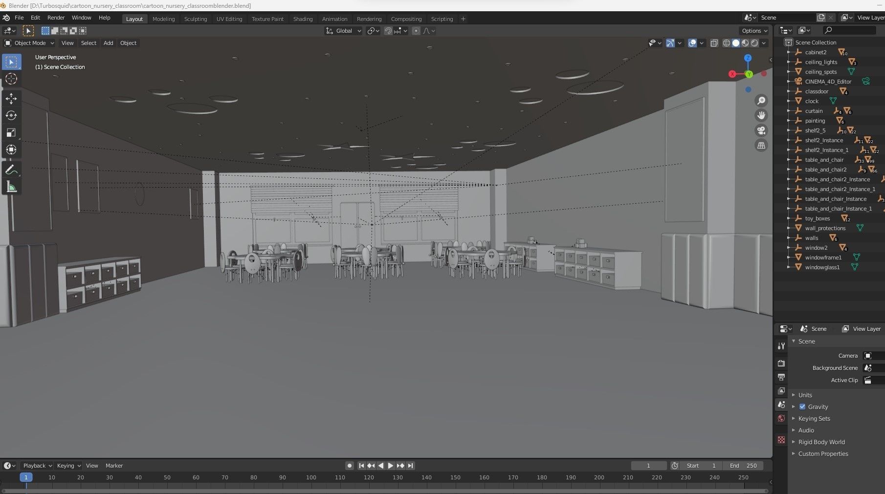 Cartoon Nursery Classroom 3D model_12