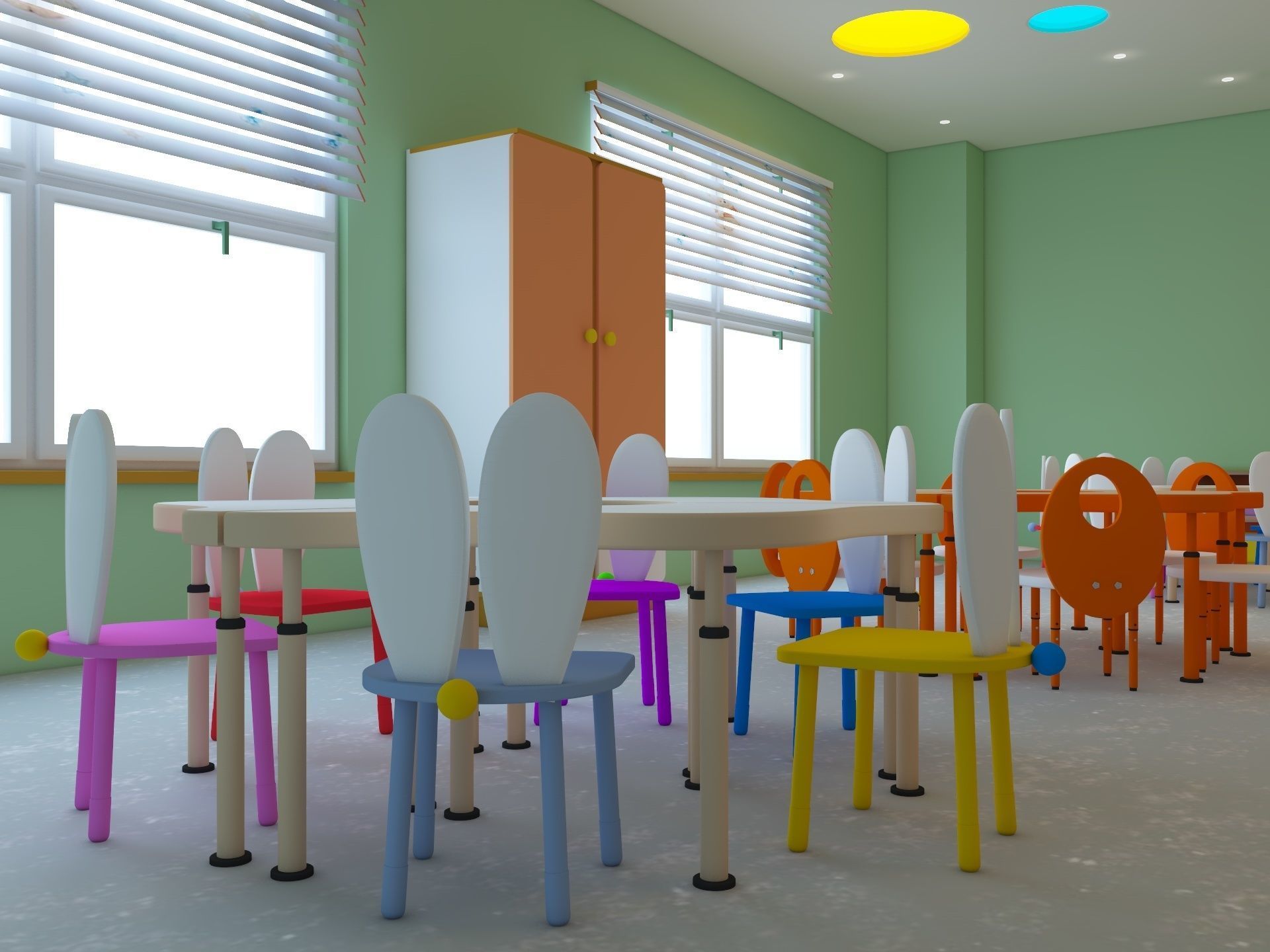 Cartoon Nursery Classroom 3D model_2