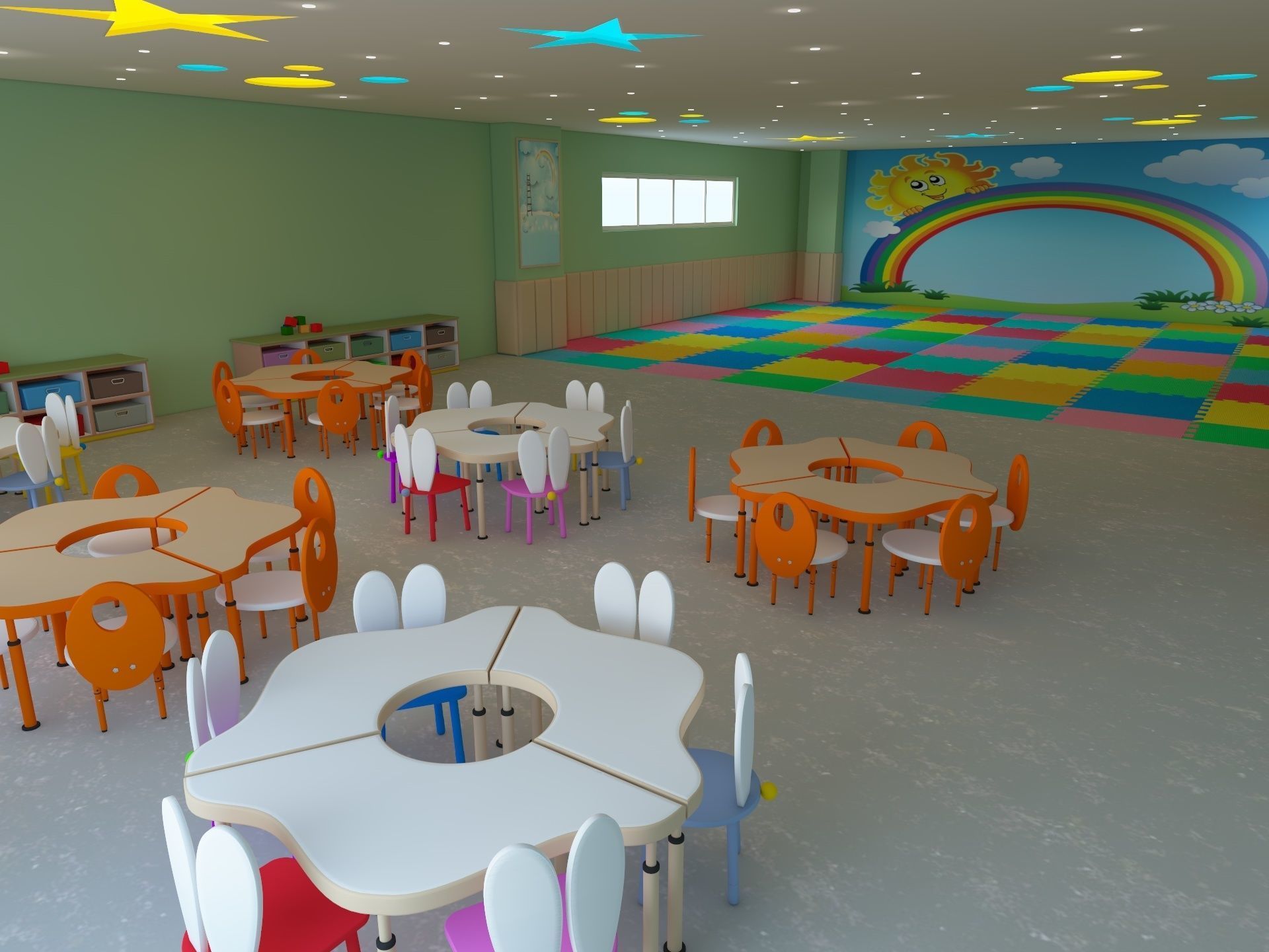 Cartoon Nursery Classroom 3D model_4