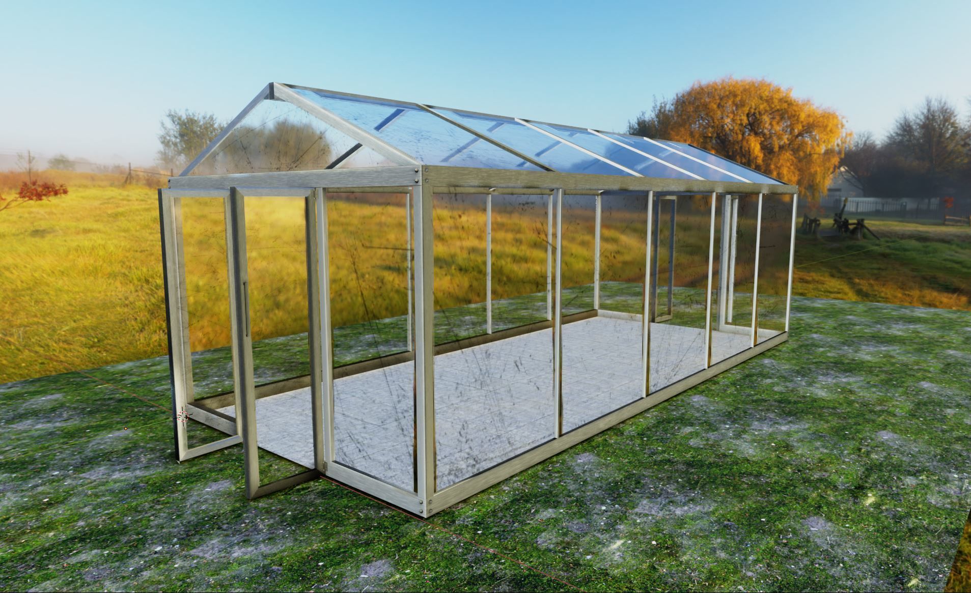 Green House Glass 3D model_1