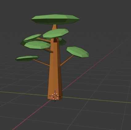 Low poly tree Low-poly 3D model_3