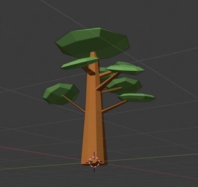 Low poly tree Low-poly 3D model_1