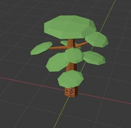 Low poly tree Low-poly 3D model_2