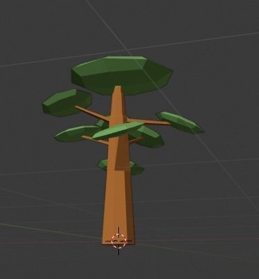Low poly tree Low-poly 3D model_4