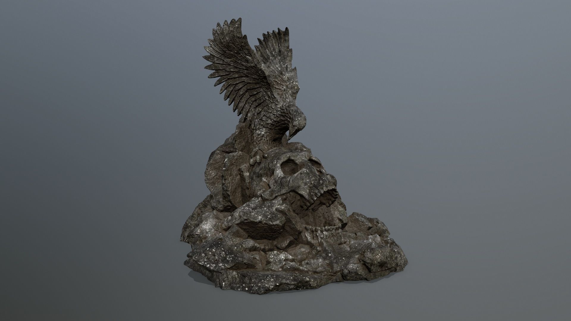 skull gate Low-poly 3D model_3