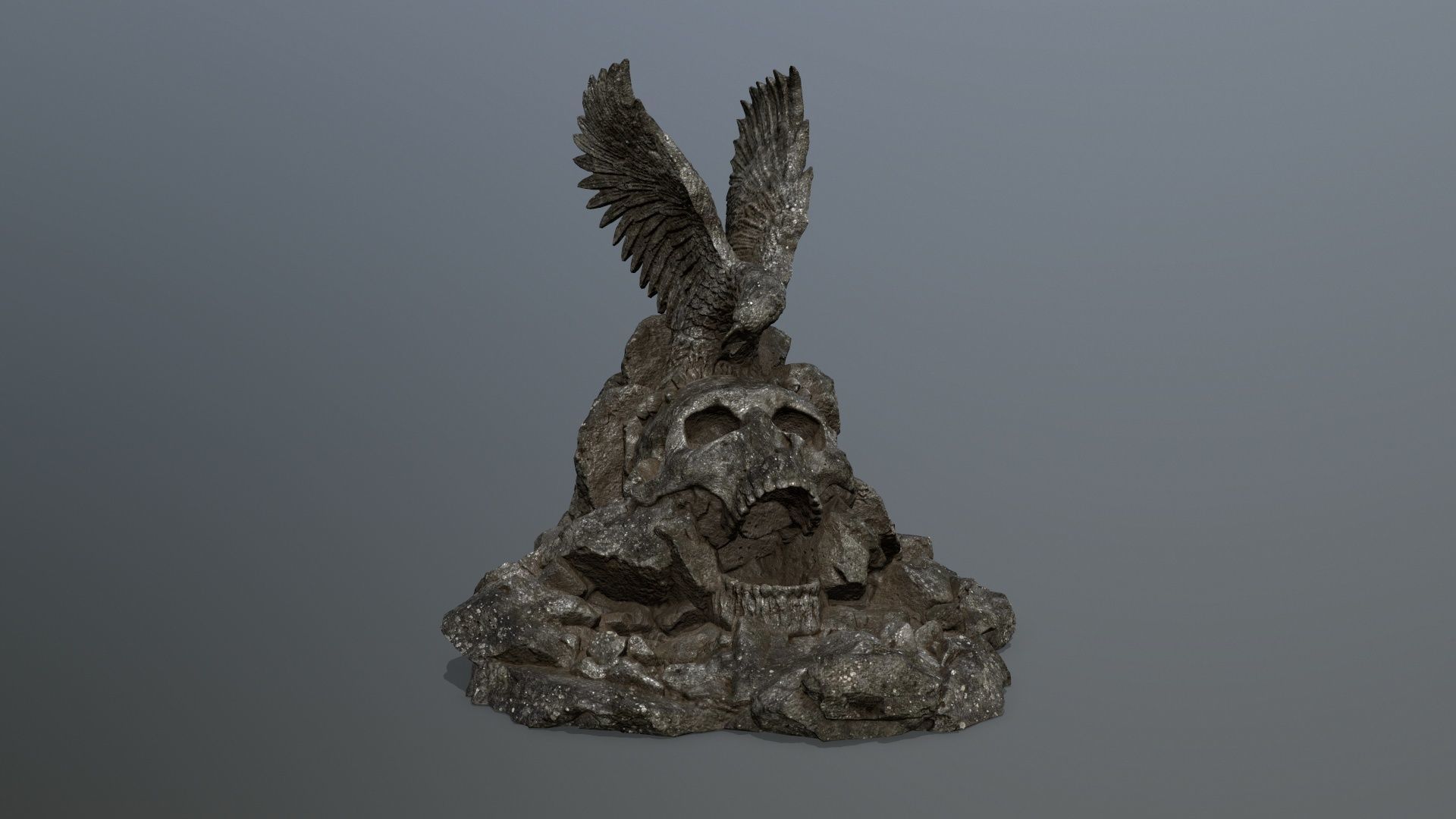 skull gate Low-poly 3D model_1