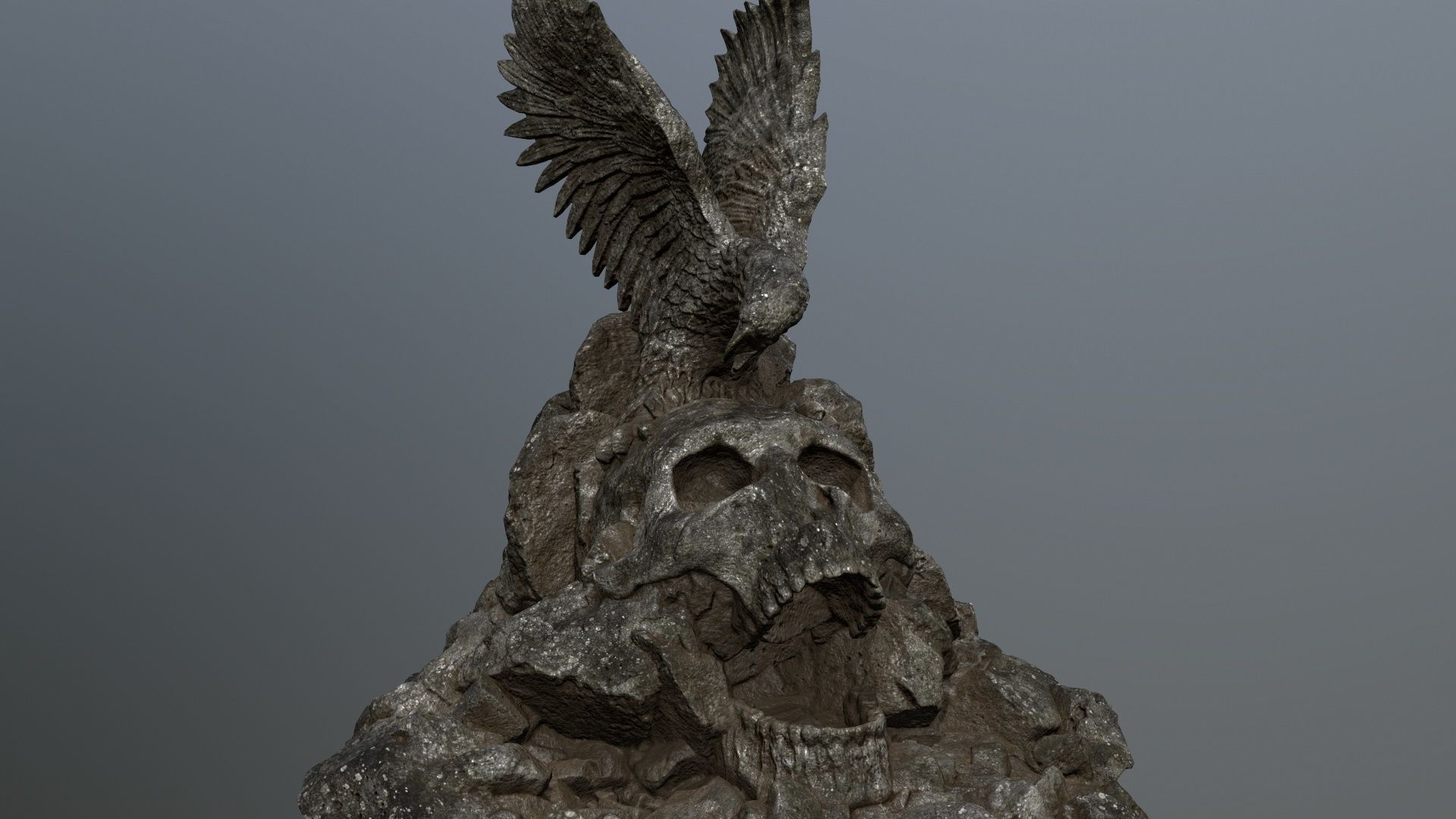 skull gate Low-poly 3D model_11