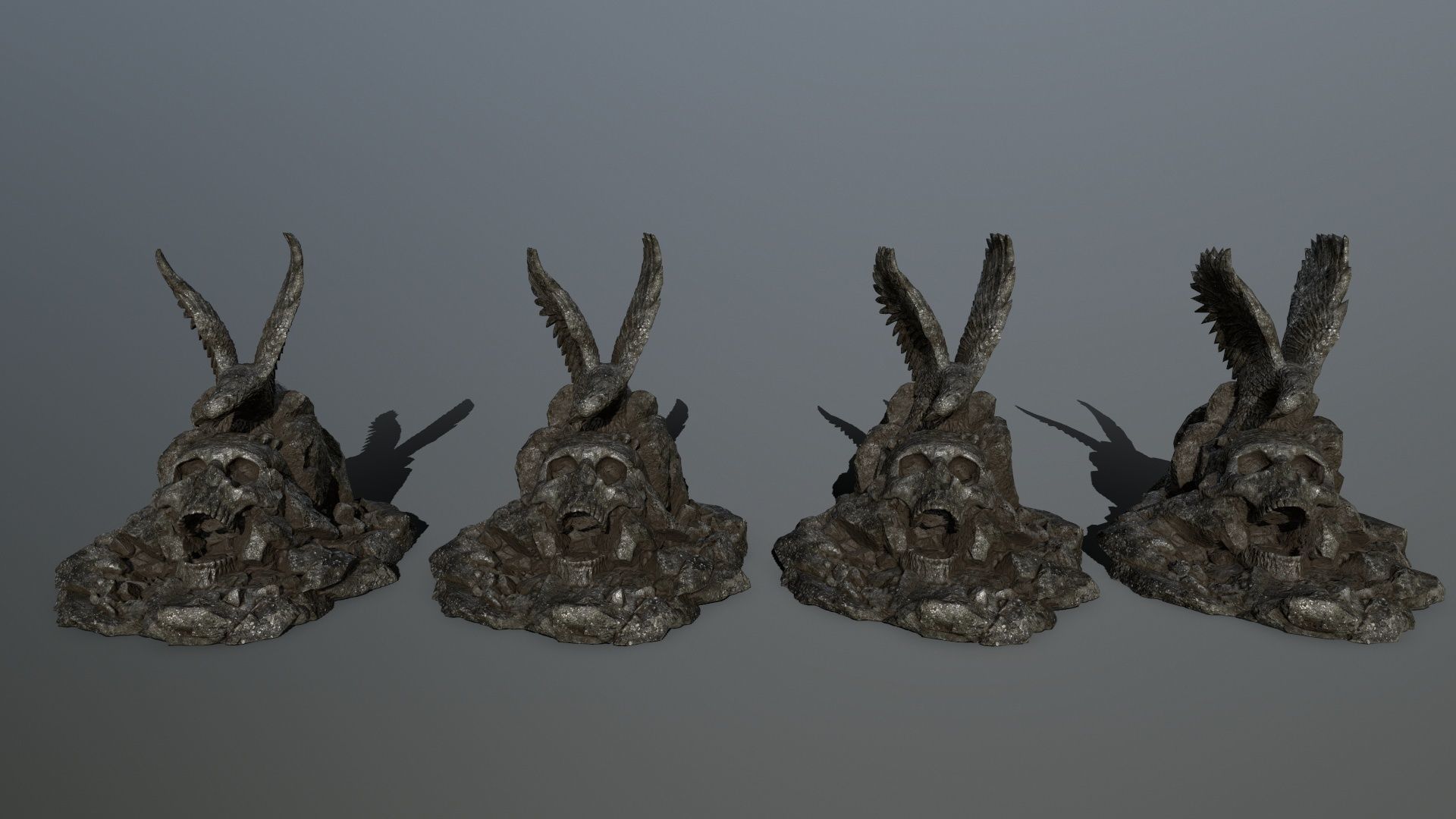 skull gate Low-poly 3D model_13