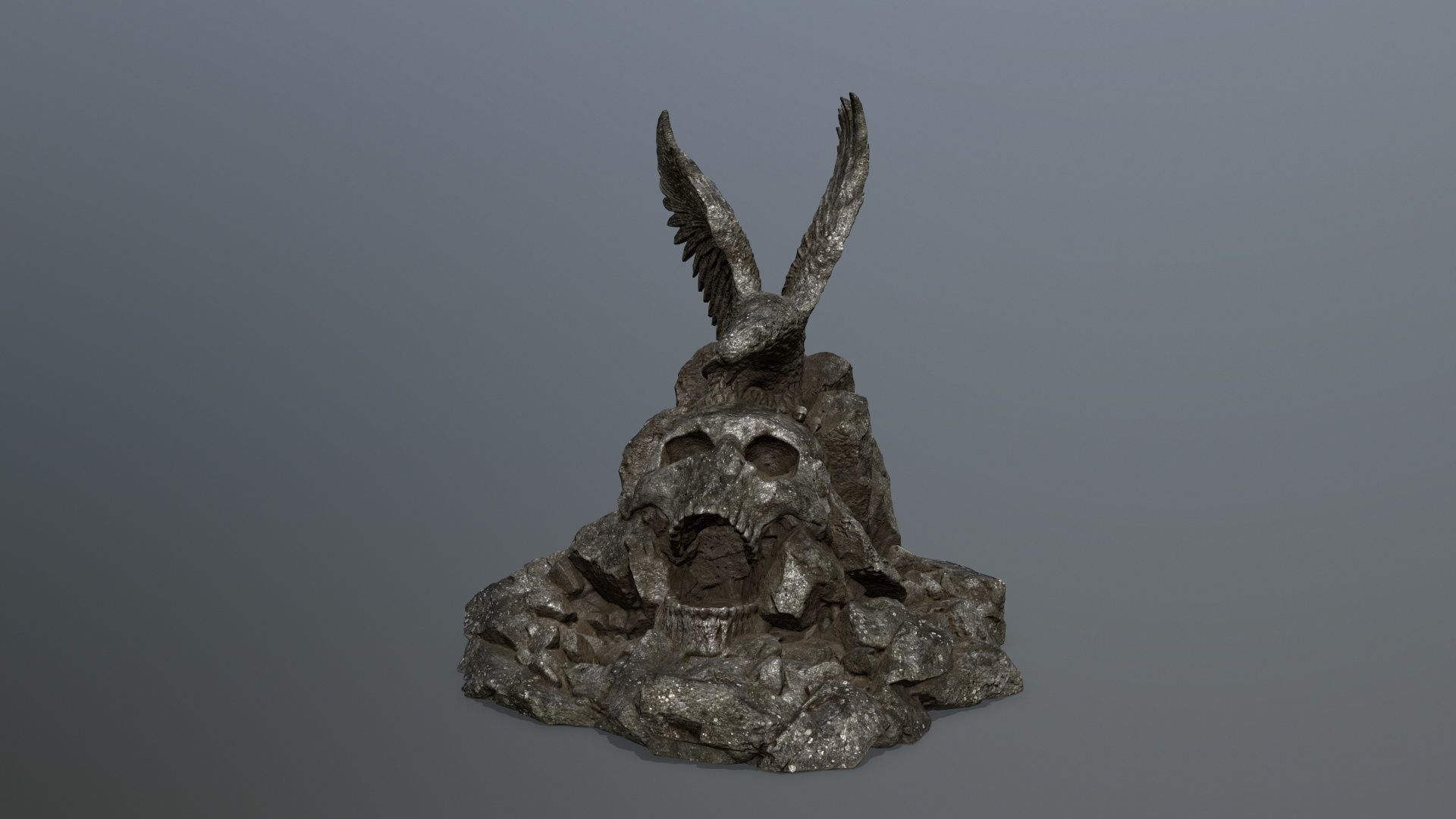 skull gate Low-poly 3D model_10