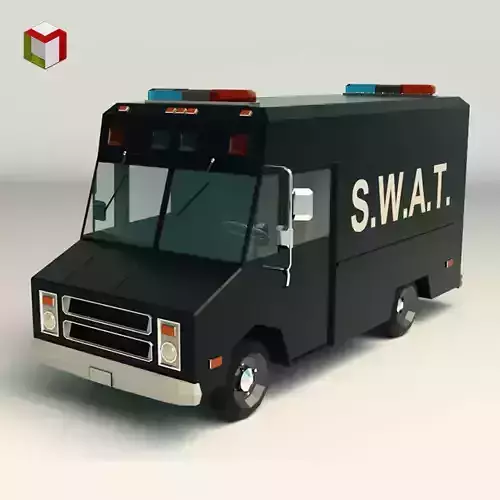 Low Poly SWAT Van 01