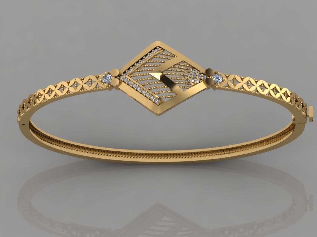 GC GOLD BRC006- Diamond BRACELET 3D print model_1