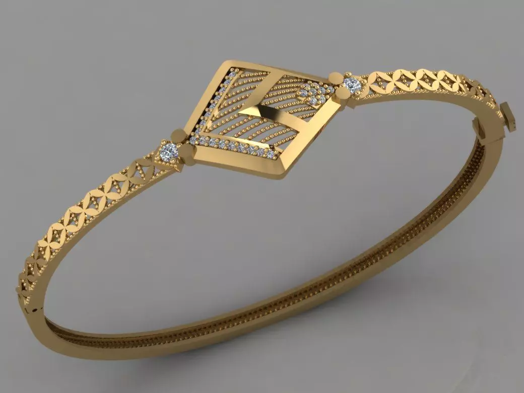 GC GOLD BRC006- Diamond BRACELET 3D print model_0