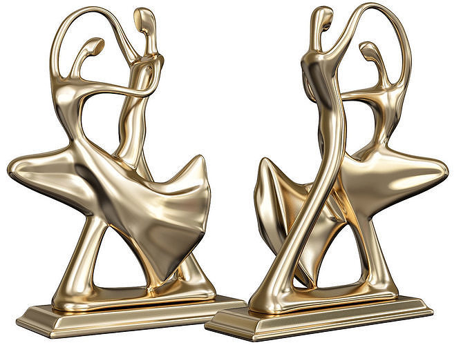 Dancing Couple Sculpture 3d model Low-poly 3D model