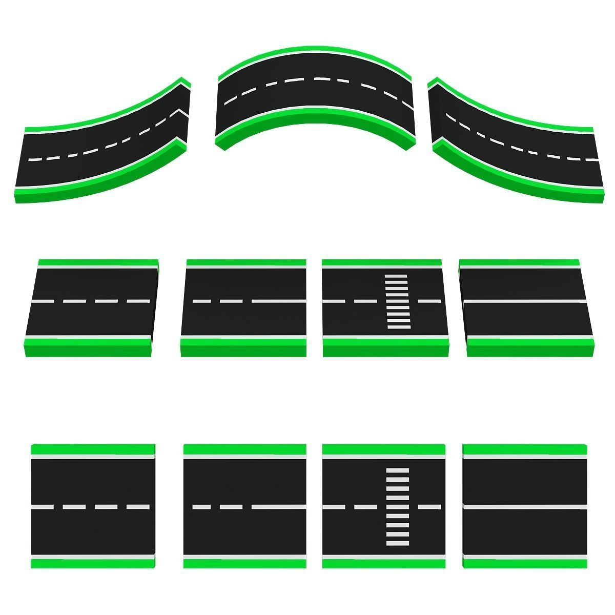 Road Systems FOR GAME 3d model Low-poly 3D model_3