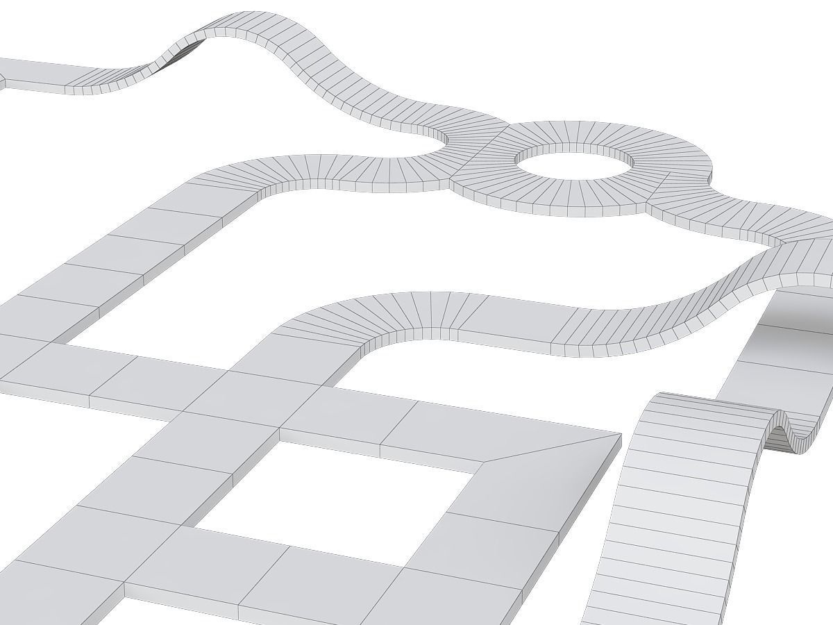 Road Systems FOR GAME 3d model Low-poly 3D model_7