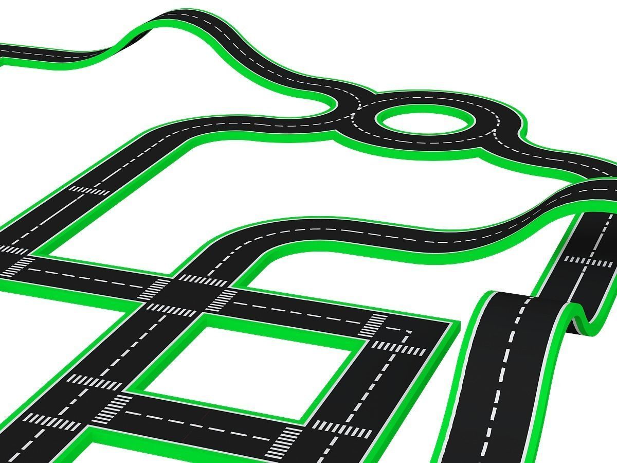 Road Systems FOR GAME 3d model Low-poly 3D model_16