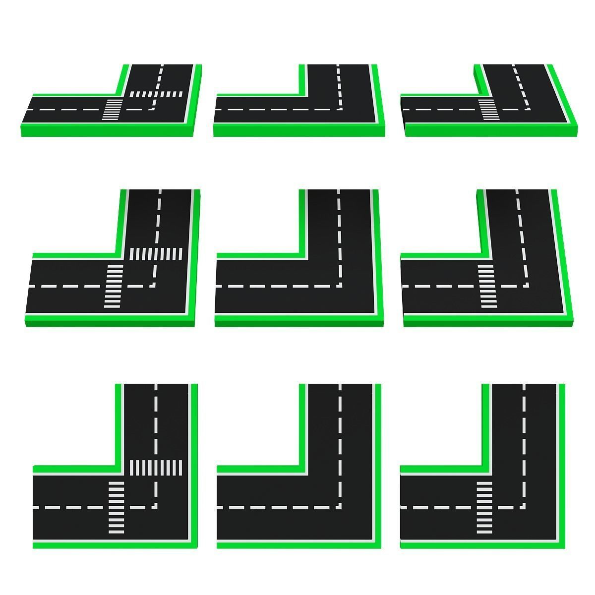 Road Systems FOR GAME 3d model Low-poly 3D model_4