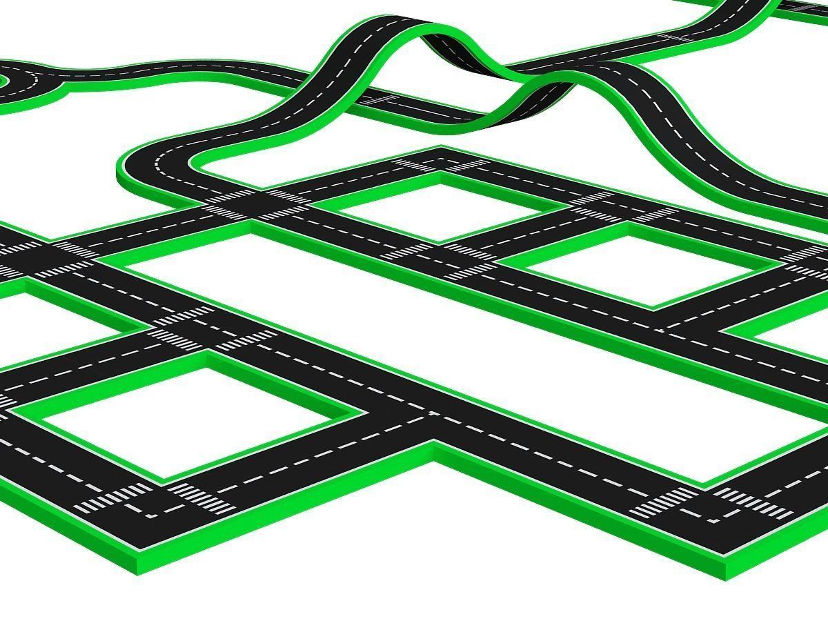 Road Systems FOR GAME 3d model Low-poly 3D model_17