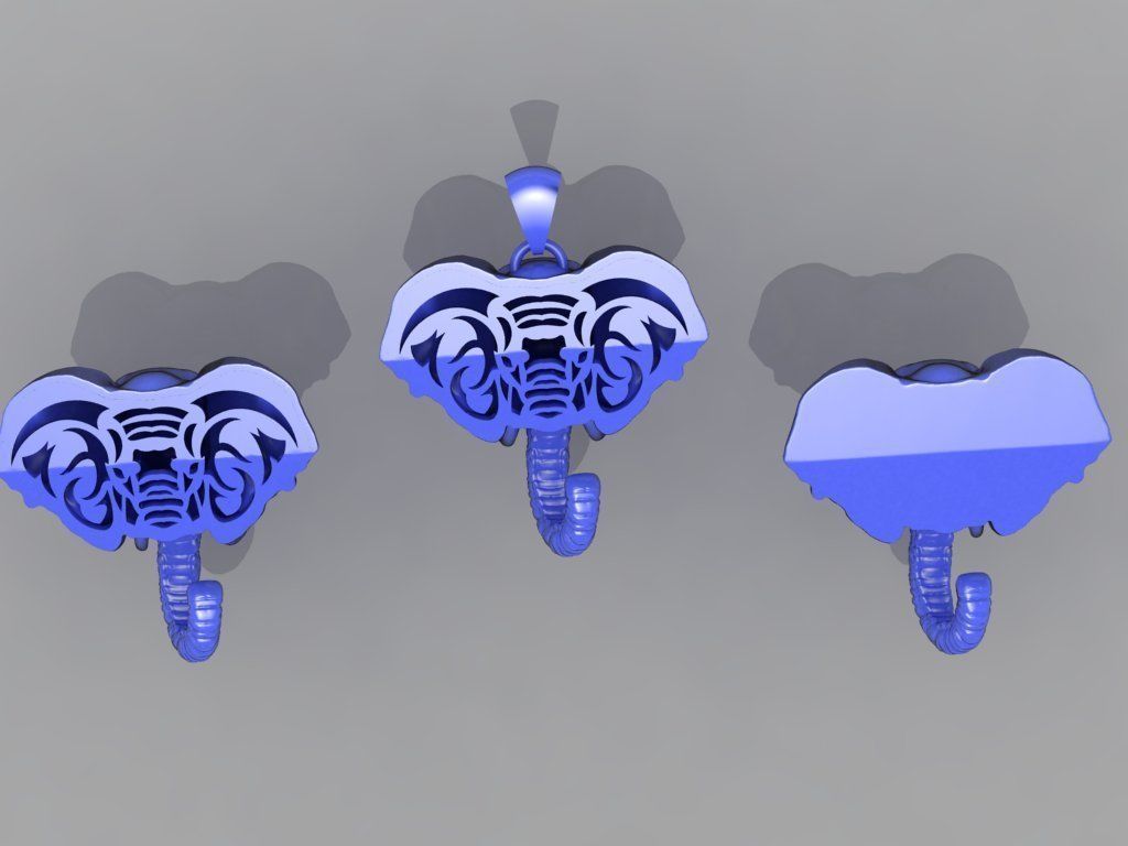 Pendant Elephant 3D print model_9