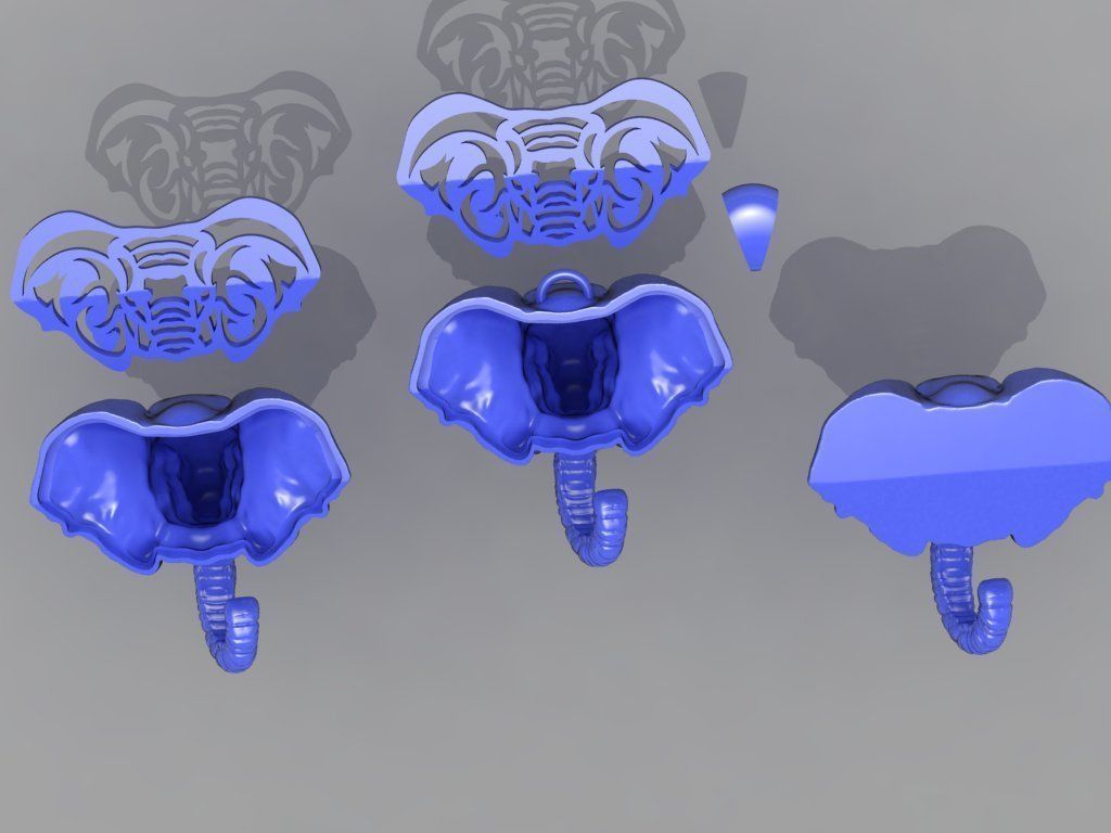 Pendant Elephant 3D print model_10