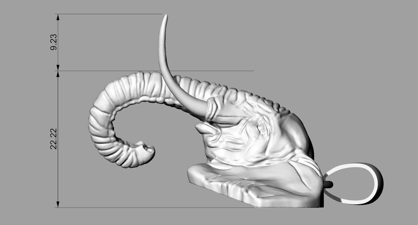 Pendant Elephant 3D print model_13