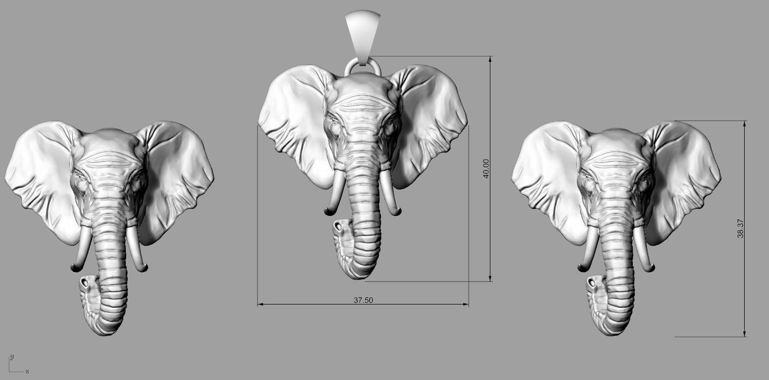 Pendant Elephant 3D print model_12