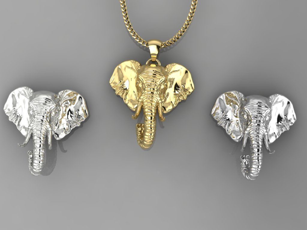 Pendant Elephant 3D print model_4