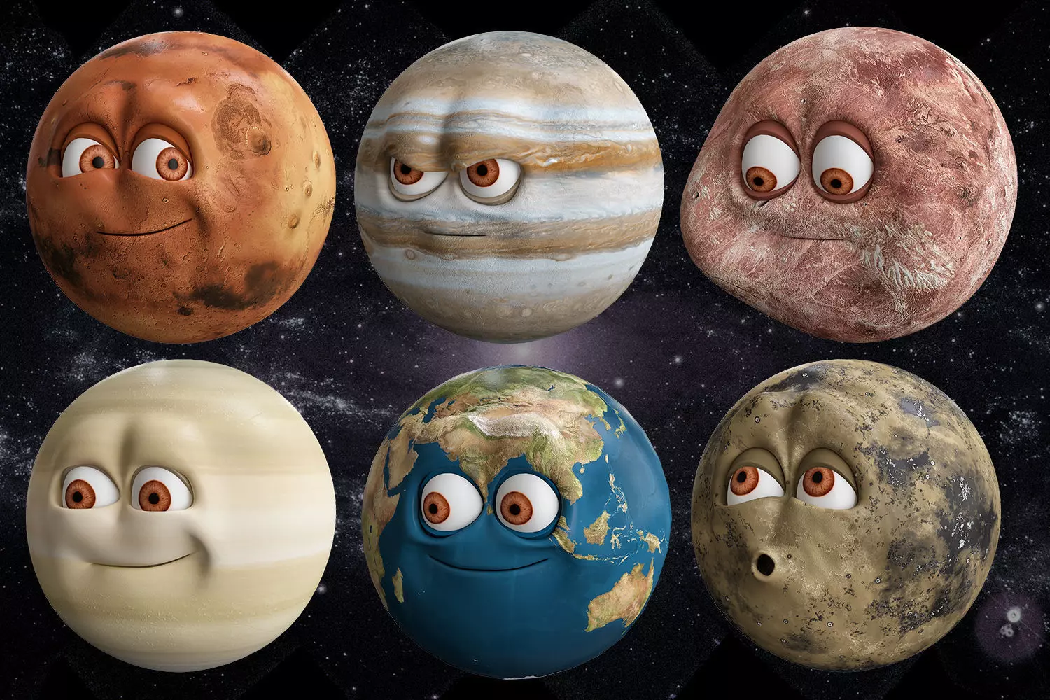 All planets solar system 3d model Low-poly 3D model_0