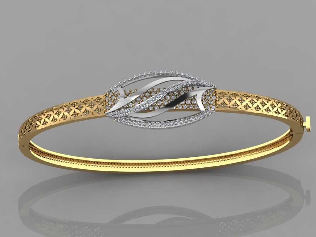 GC GOLD BRC011- Diamond BRACELET 3D print model_1