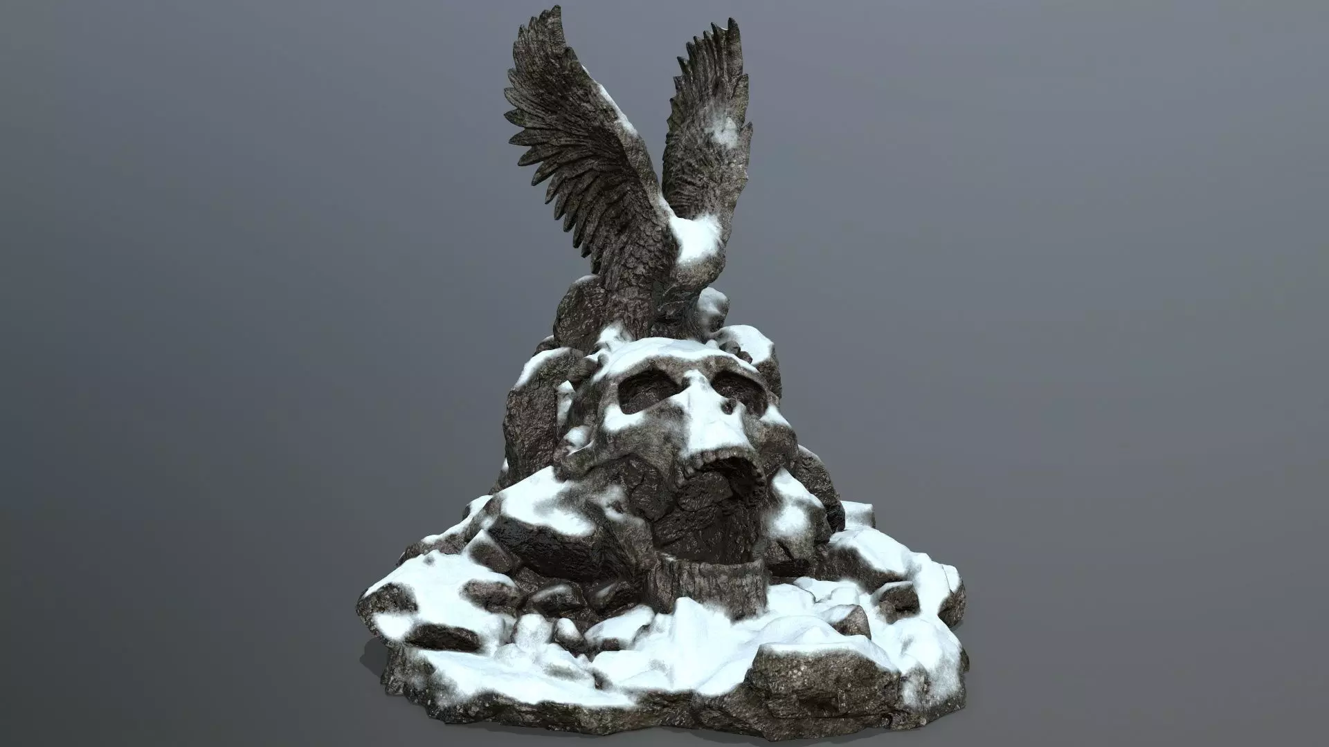 skull gate Low-poly 3D model_0