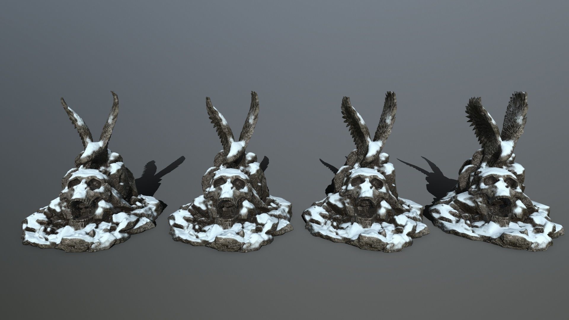 skull gate Low-poly 3D model_13