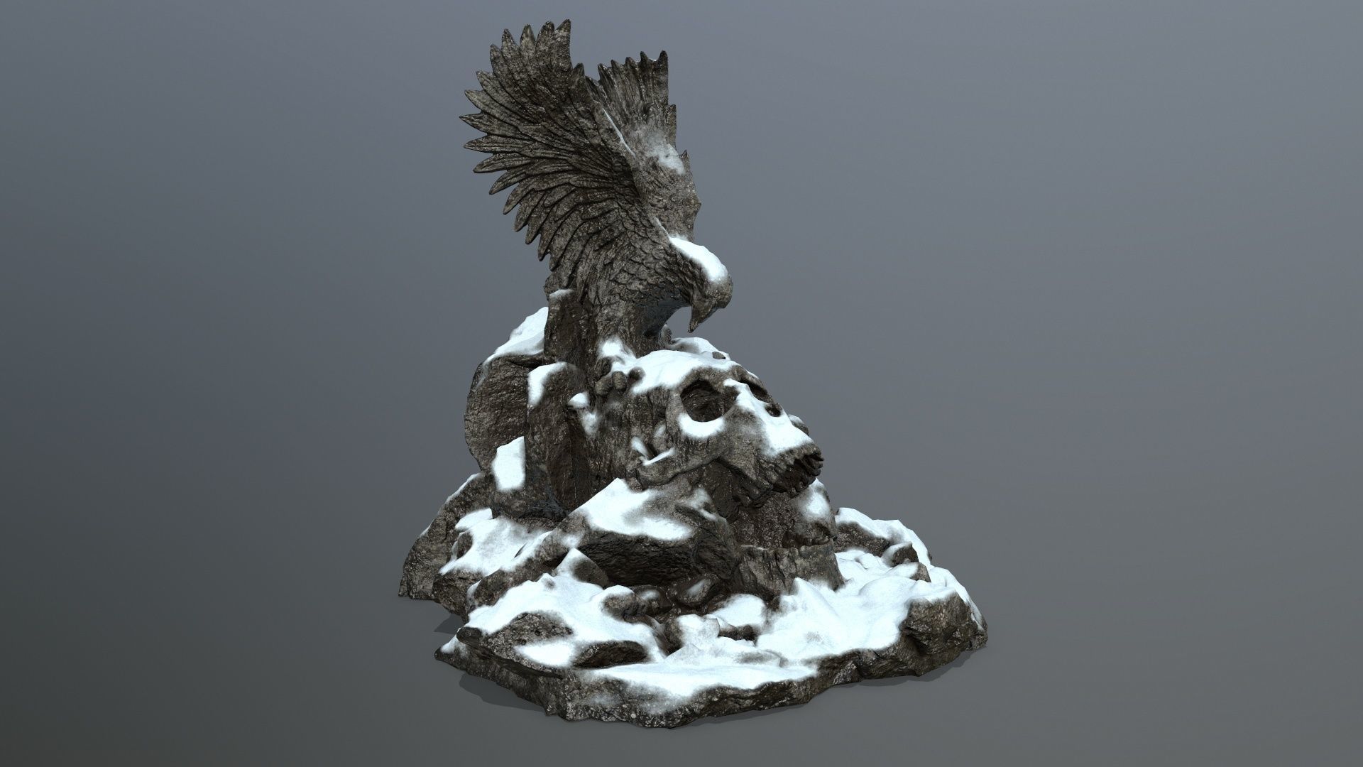 skull gate Low-poly 3D model_1