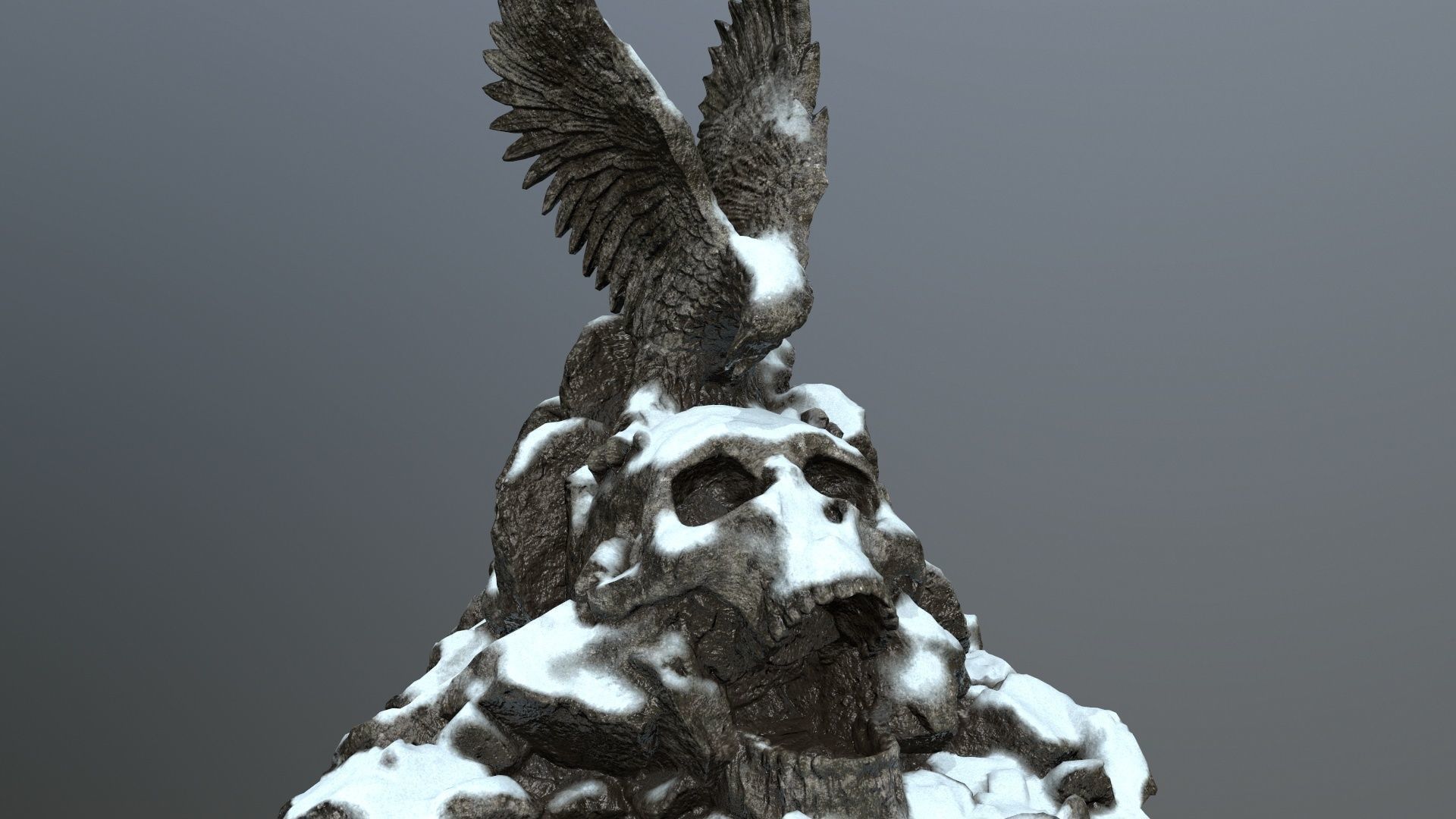 skull gate Low-poly 3D model_12