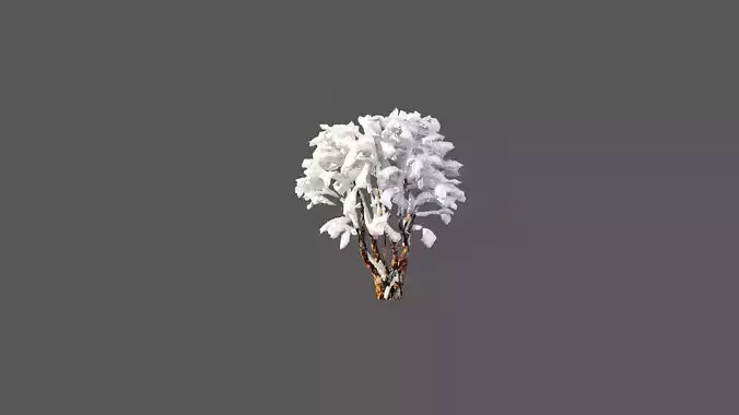 Low Poly Tree Bush Winter Stylish Low-poly 3D model