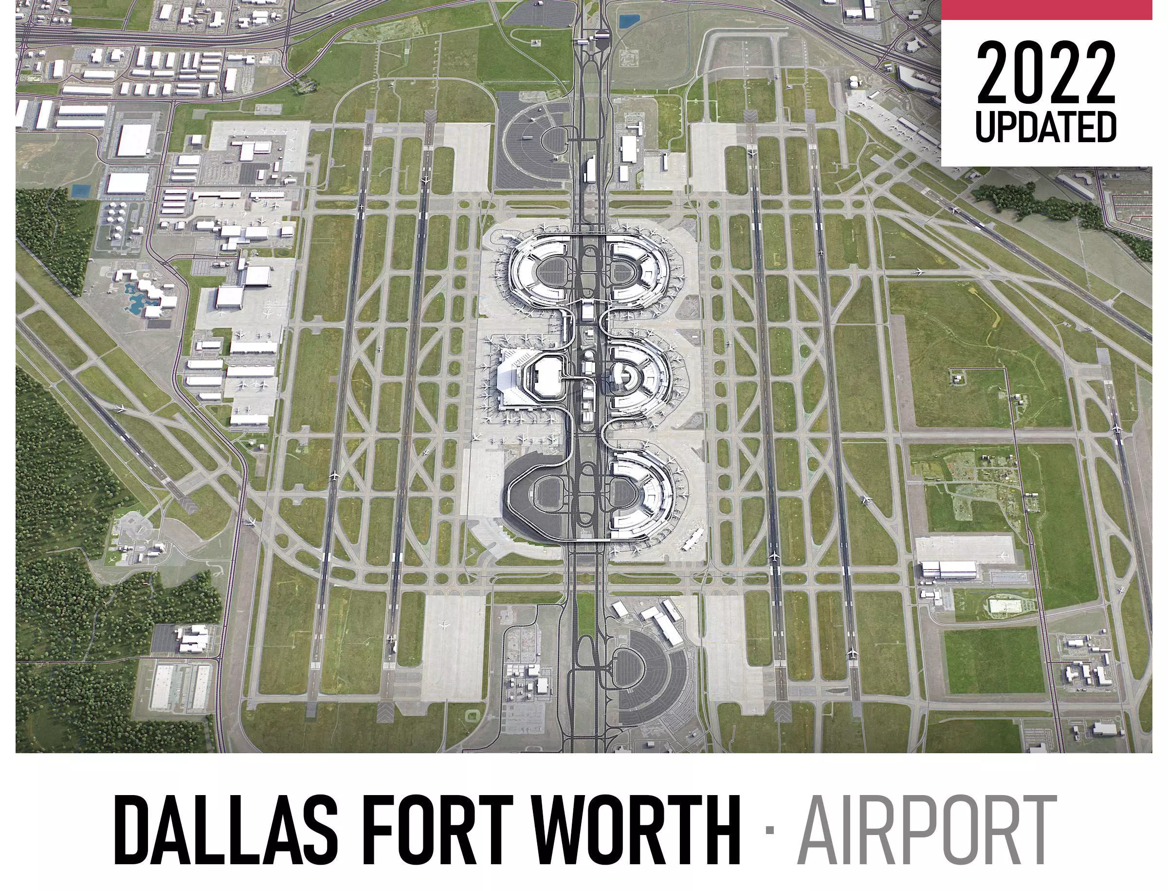 Dallas - Fort Worth Airport Low-poly 3D model_0