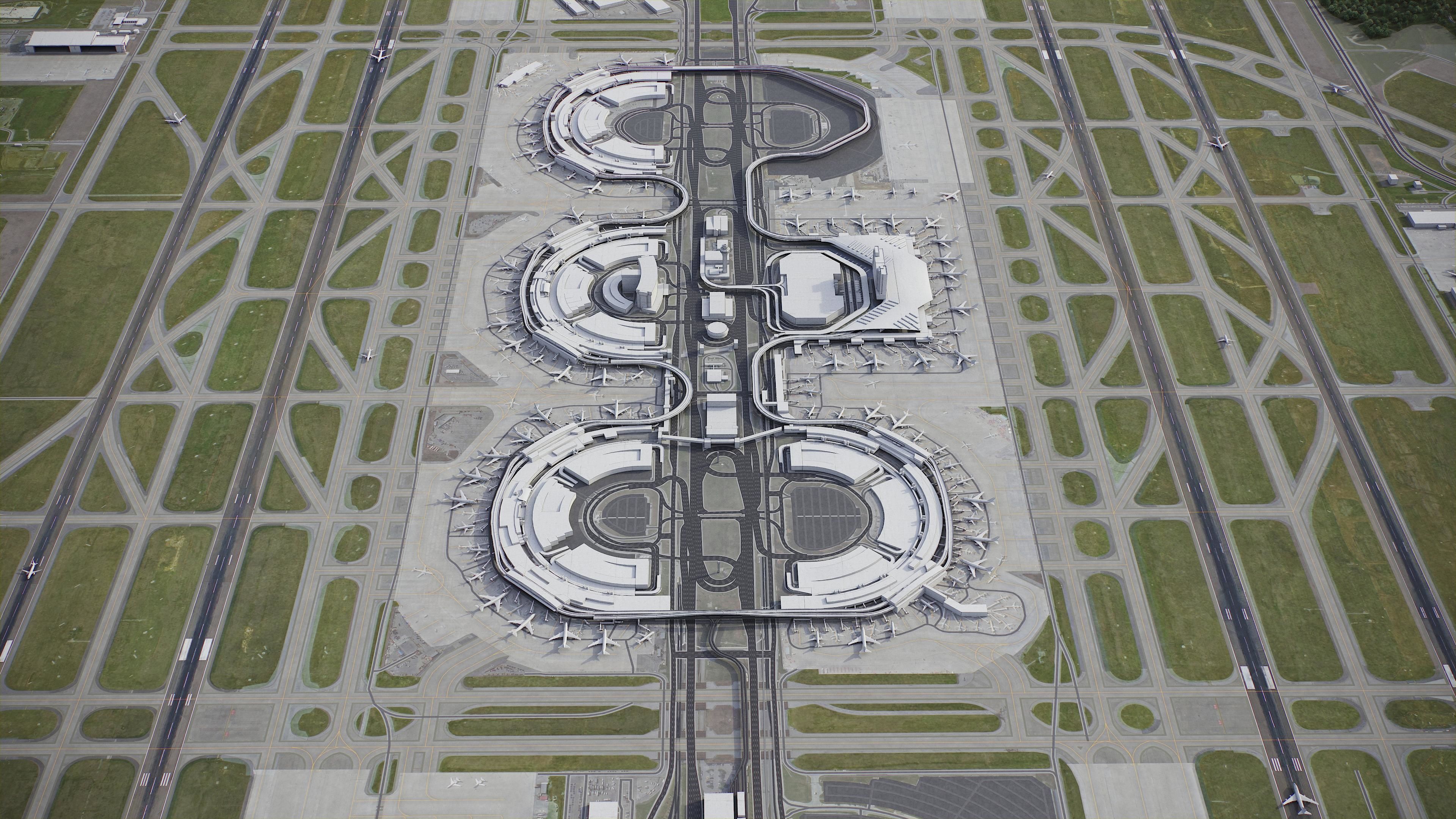 Dallas - Fort Worth Airport Low-poly 3D model_6