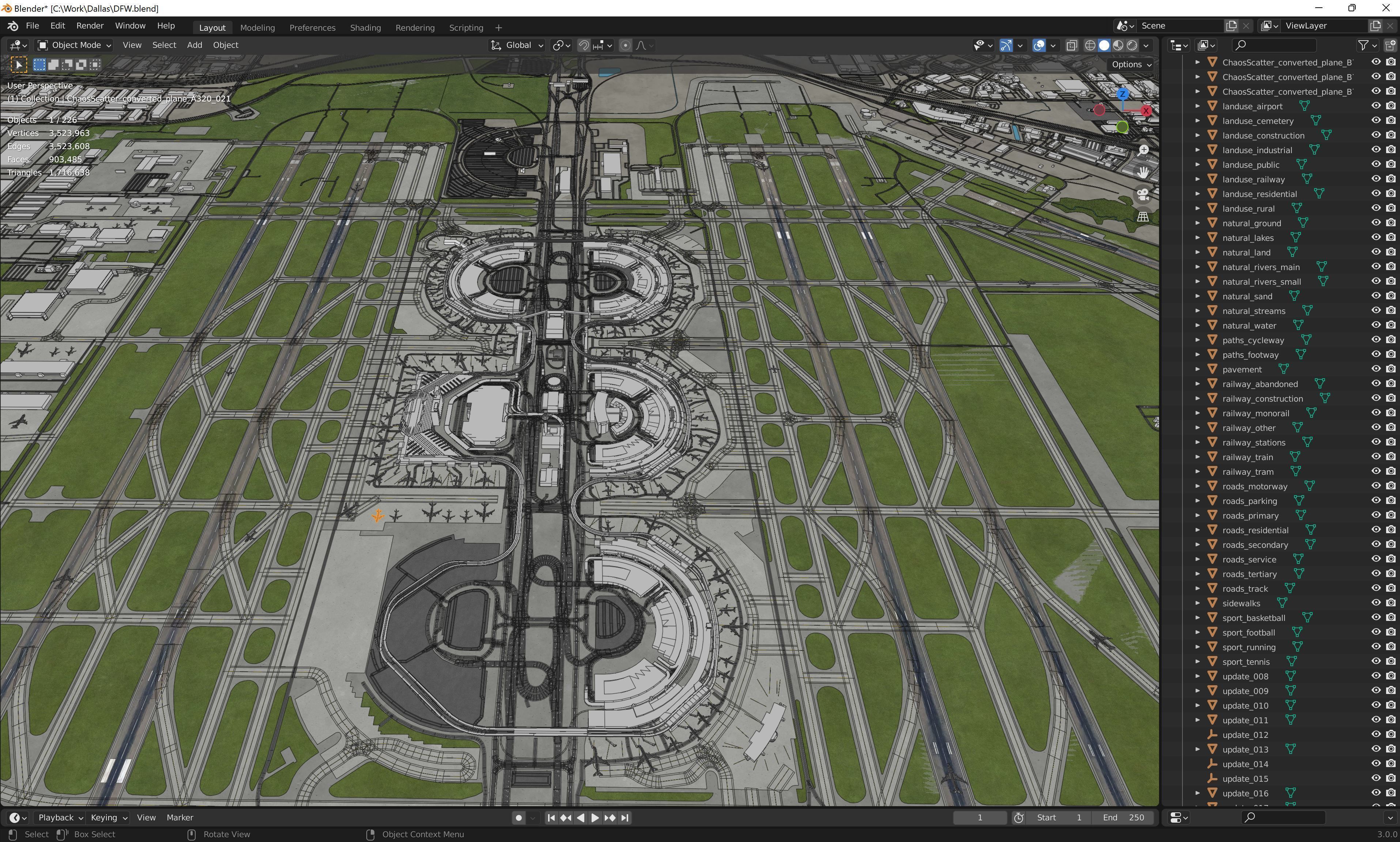 Dallas - Fort Worth Airport Low-poly 3D model_14