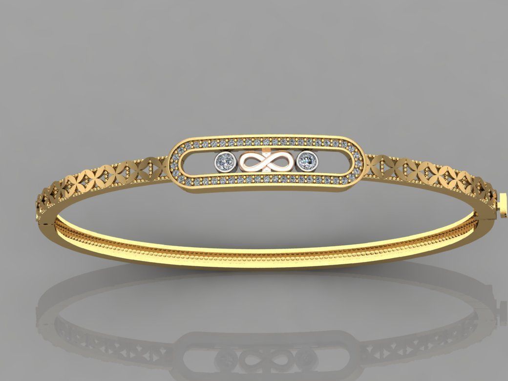 GC GOLD BRC012- Diamond BRACELET 3D print model_1