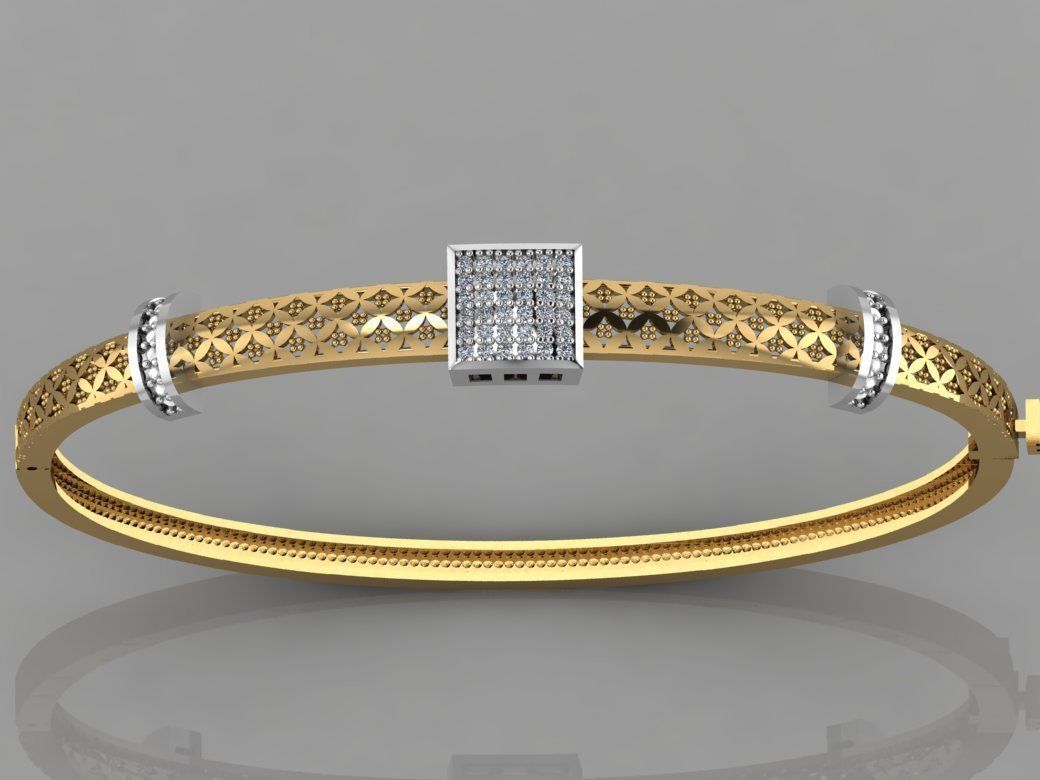 GC GOLD BRC013- Diamond BRACELET 3D print model_1