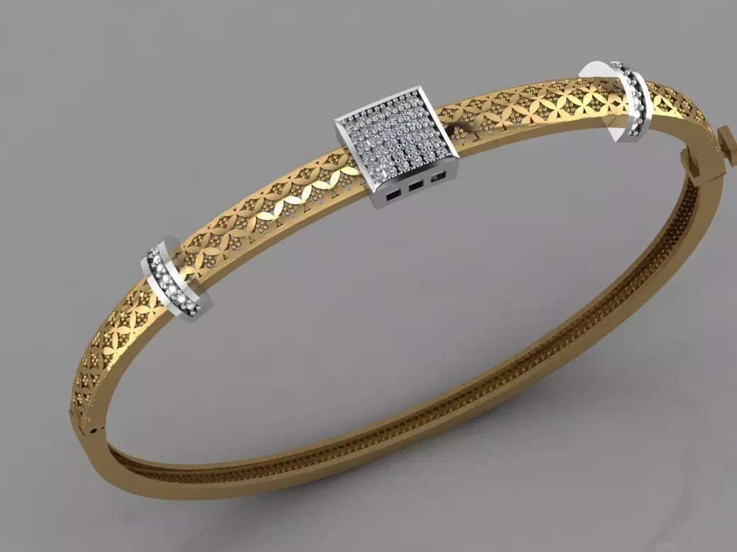 GC GOLD BRC013- Diamond BRACELET 3D print model_0