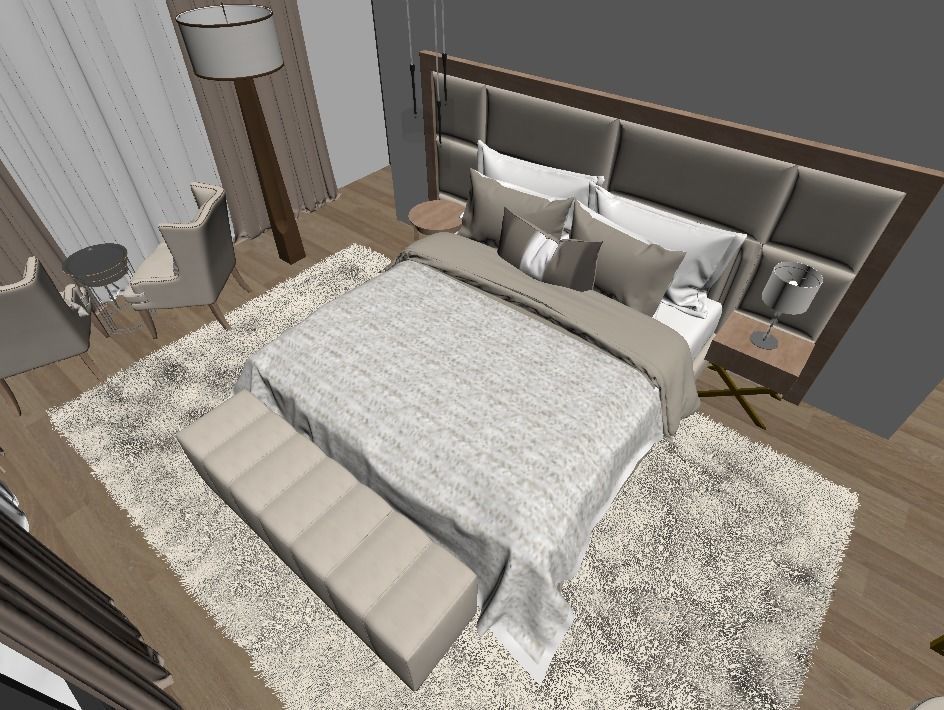 bedroom parents modern N1 3D model_5