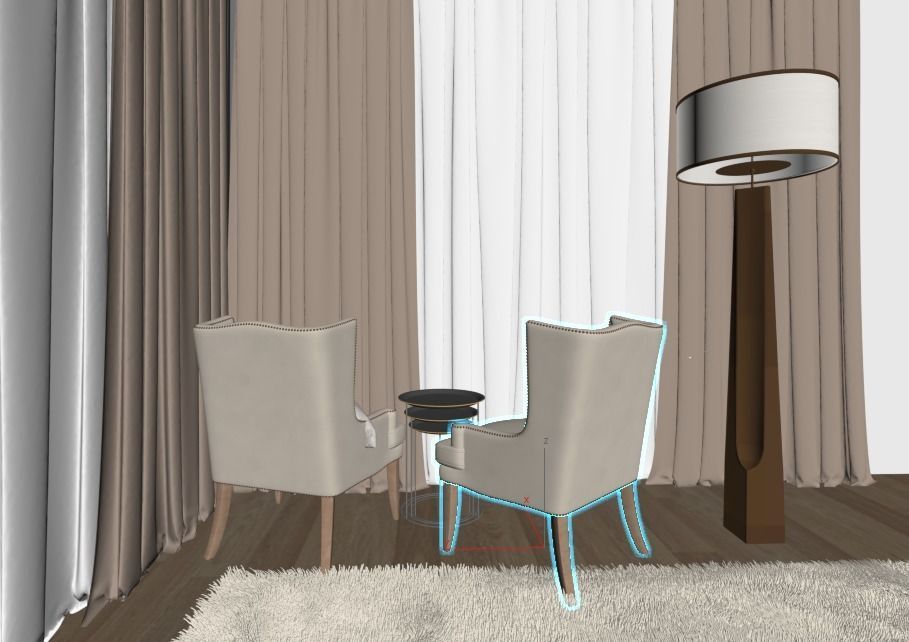 bedroom parents modern N1 3D model_4