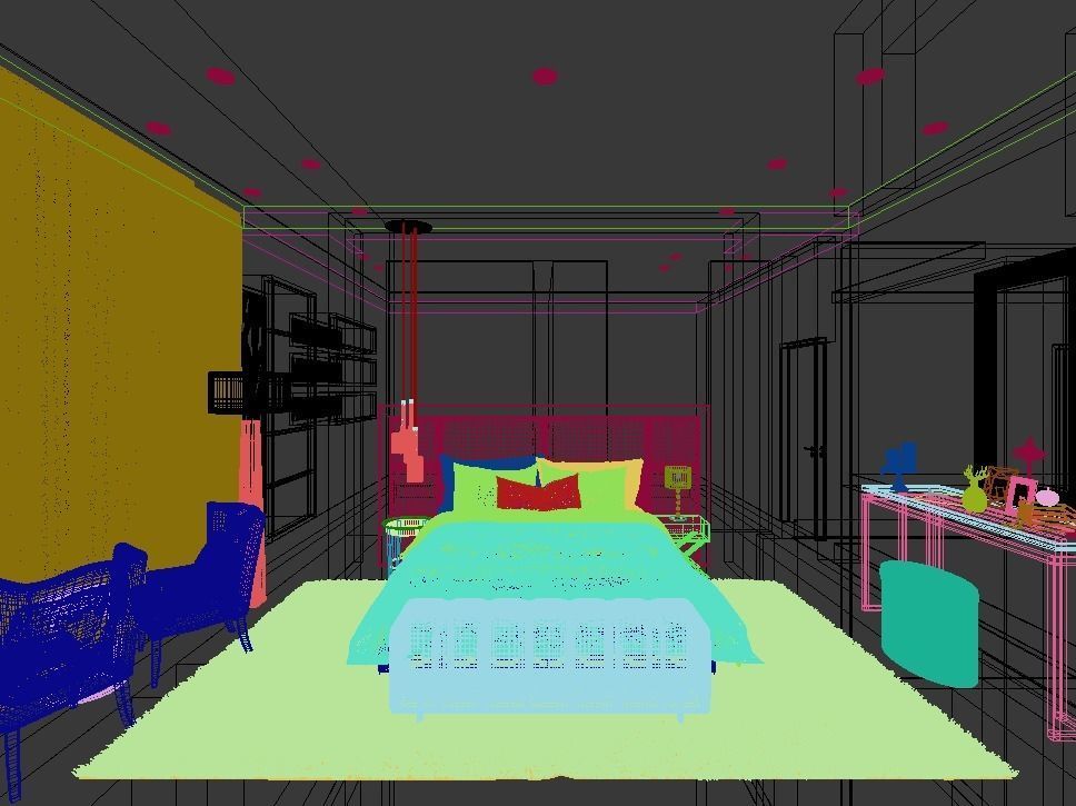 bedroom parents modern N1 3D model_2