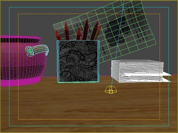 Shelf pencil holder Low-poly 3D model_2
