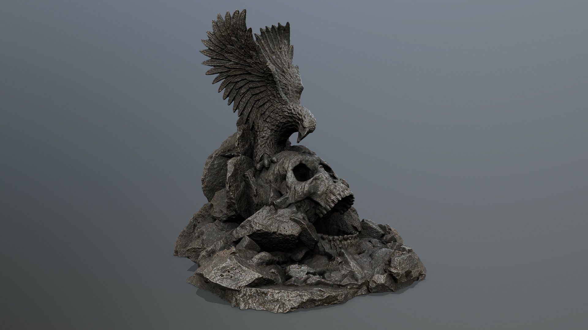 skull gate Low-poly 3D model_2