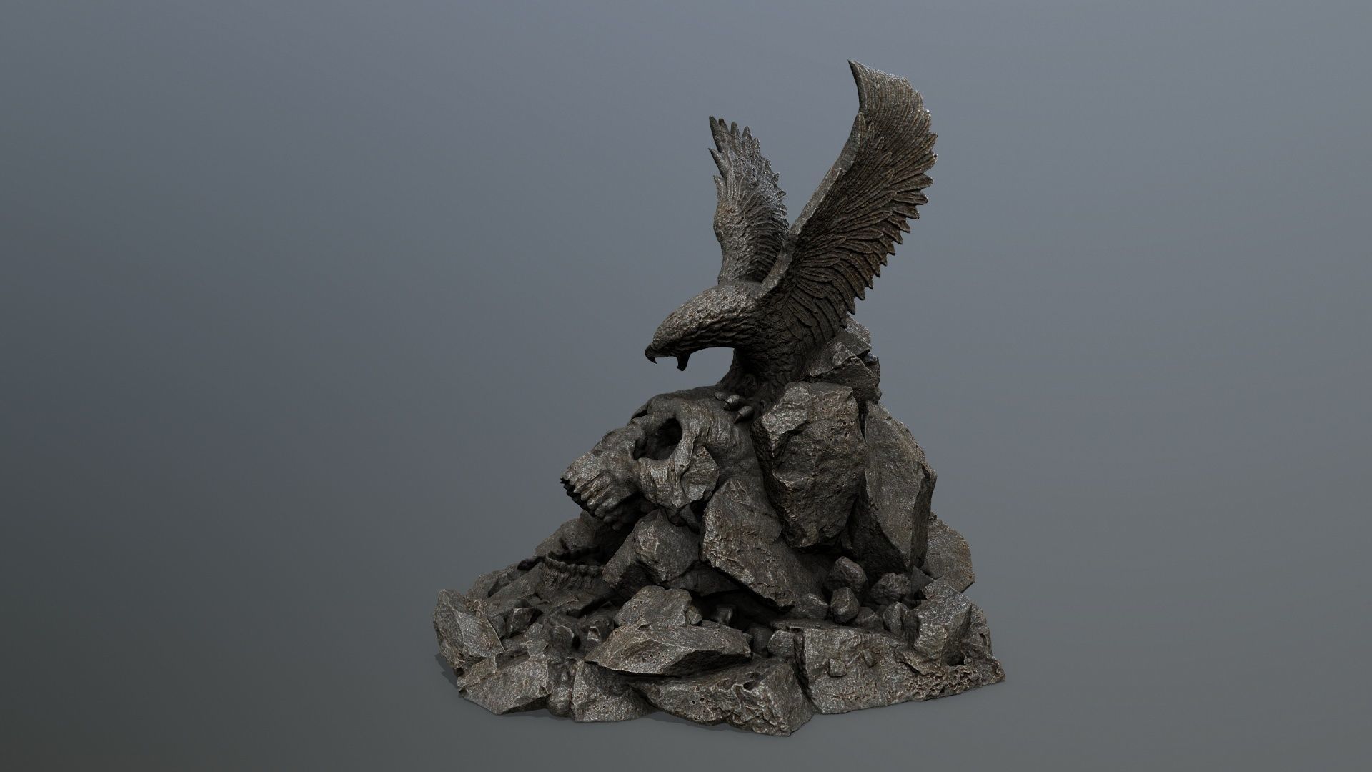 skull gate Low-poly 3D model_9