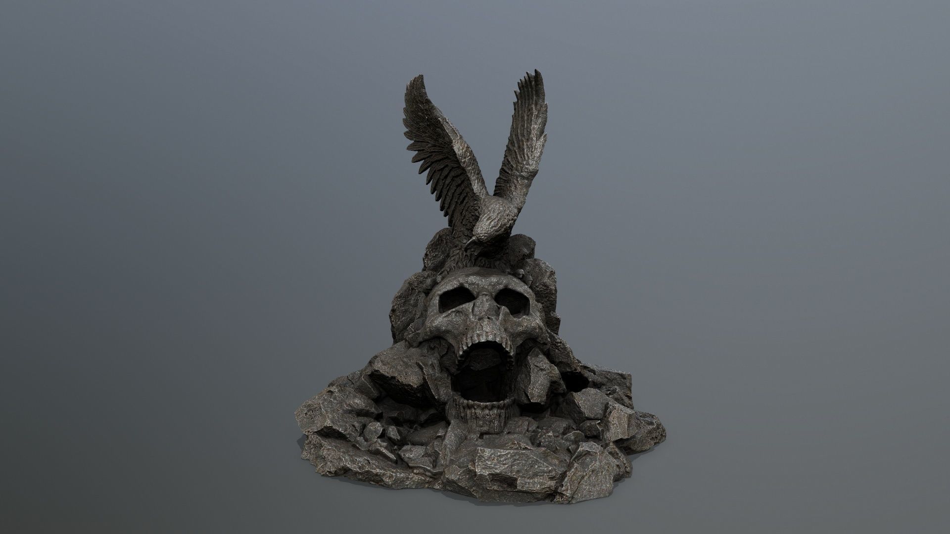 skull gate Low-poly 3D model_11