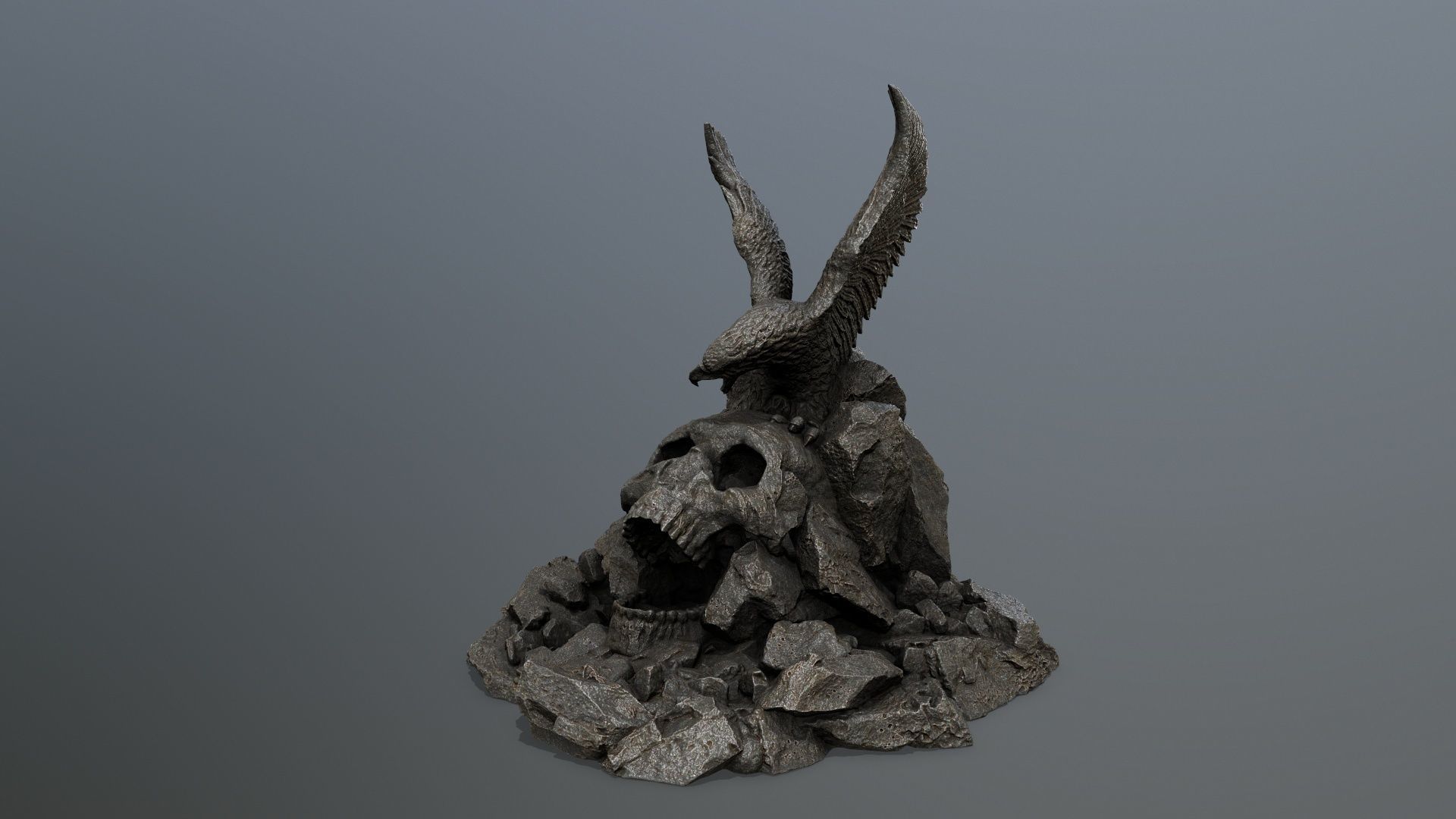 skull gate Low-poly 3D model_10